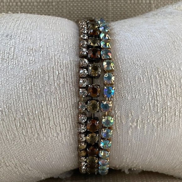 Women Bracelet Set of 3 Bracelet Fashion Jewelry Crytals Accent Stretched Jewelr - Picture 8 of 12